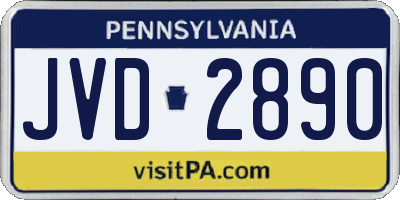 PA license plate JVD2890