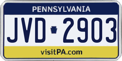 PA license plate JVD2903