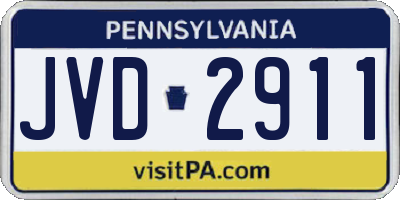 PA license plate JVD2911