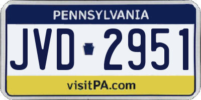 PA license plate JVD2951