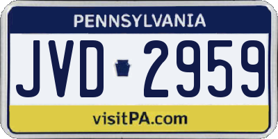 PA license plate JVD2959
