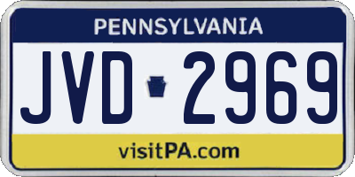 PA license plate JVD2969
