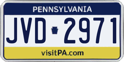 PA license plate JVD2971