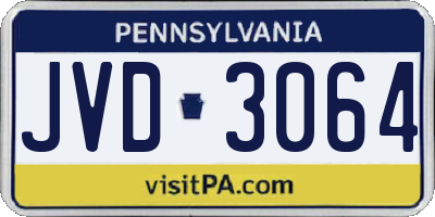 PA license plate JVD3064
