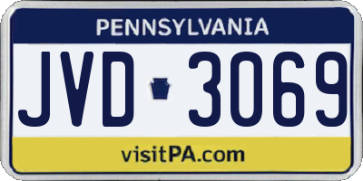 PA license plate JVD3069