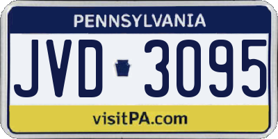 PA license plate JVD3095