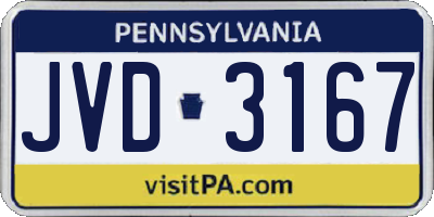 PA license plate JVD3167