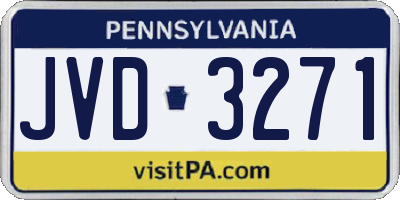 PA license plate JVD3271