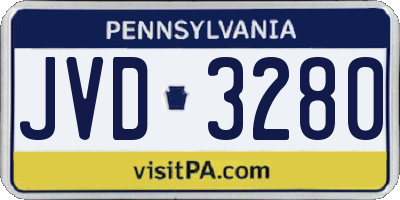 PA license plate JVD3280