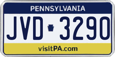 PA license plate JVD3290