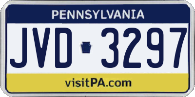 PA license plate JVD3297