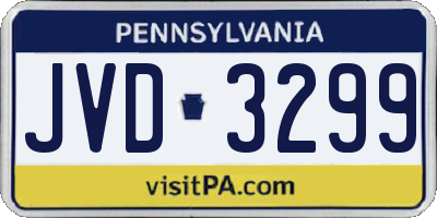 PA license plate JVD3299