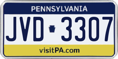 PA license plate JVD3307