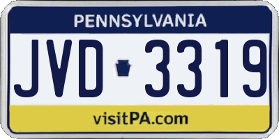 PA license plate JVD3319