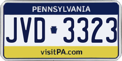 PA license plate JVD3323