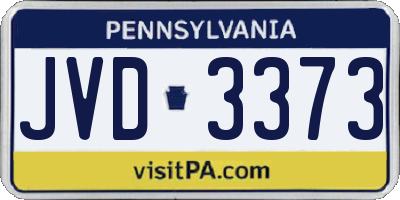 PA license plate JVD3373