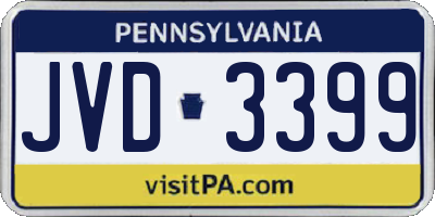 PA license plate JVD3399