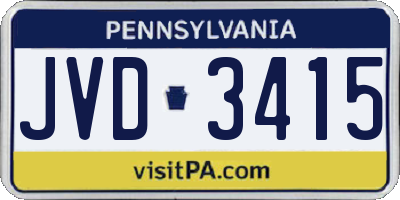 PA license plate JVD3415