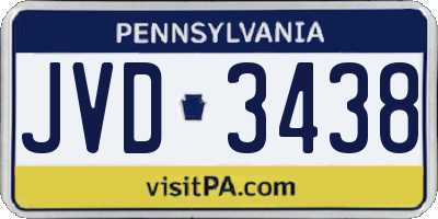 PA license plate JVD3438