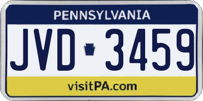 PA license plate JVD3459