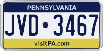 PA license plate JVD3467