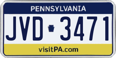 PA license plate JVD3471