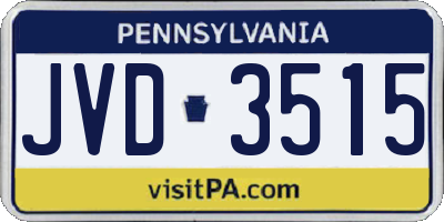 PA license plate JVD3515