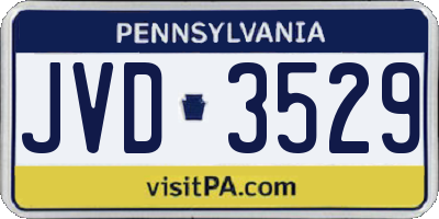 PA license plate JVD3529