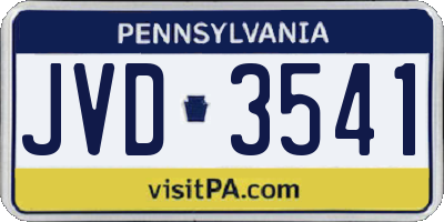 PA license plate JVD3541