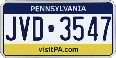 PA license plate JVD3547