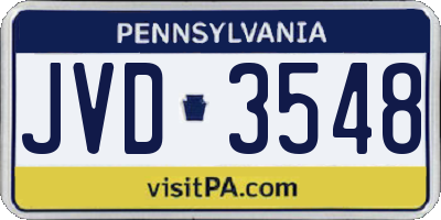 PA license plate JVD3548