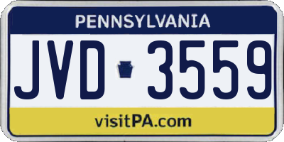 PA license plate JVD3559