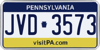 PA license plate JVD3573