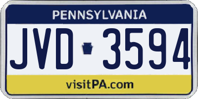 PA license plate JVD3594