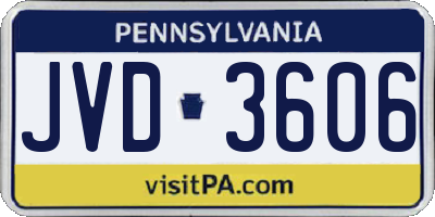 PA license plate JVD3606