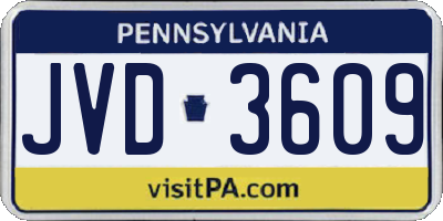 PA license plate JVD3609