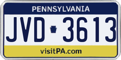 PA license plate JVD3613