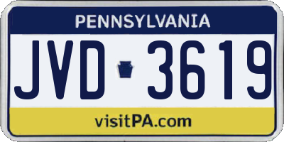 PA license plate JVD3619