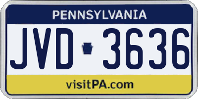 PA license plate JVD3636