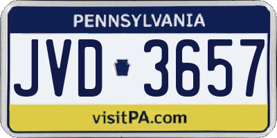 PA license plate JVD3657