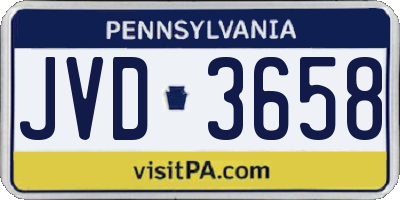 PA license plate JVD3658