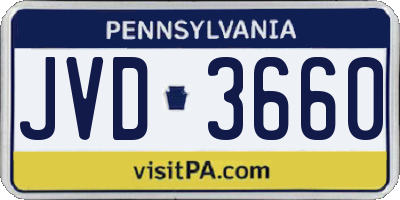 PA license plate JVD3660