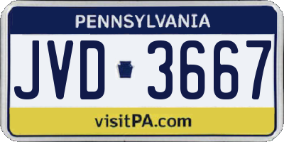 PA license plate JVD3667