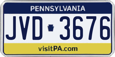 PA license plate JVD3676