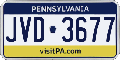 PA license plate JVD3677