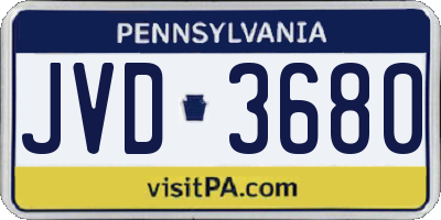 PA license plate JVD3680