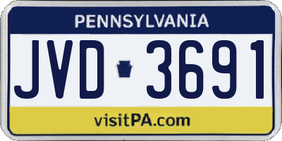 PA license plate JVD3691