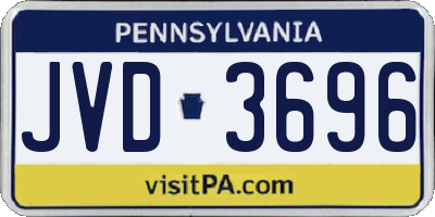PA license plate JVD3696