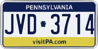 PA license plate JVD3714