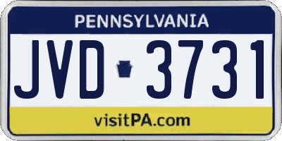 PA license plate JVD3731